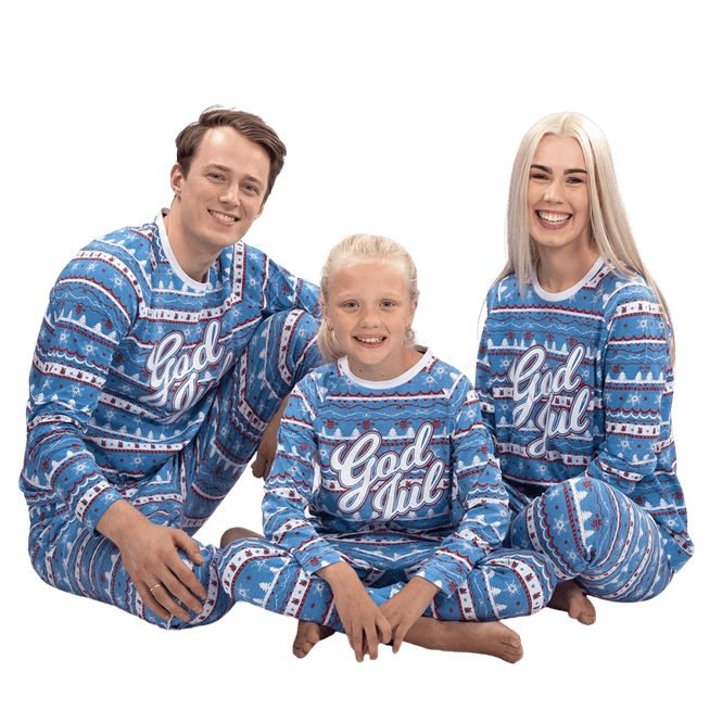 Hovedbilde Julepysjamas, God Jul Barn Blå